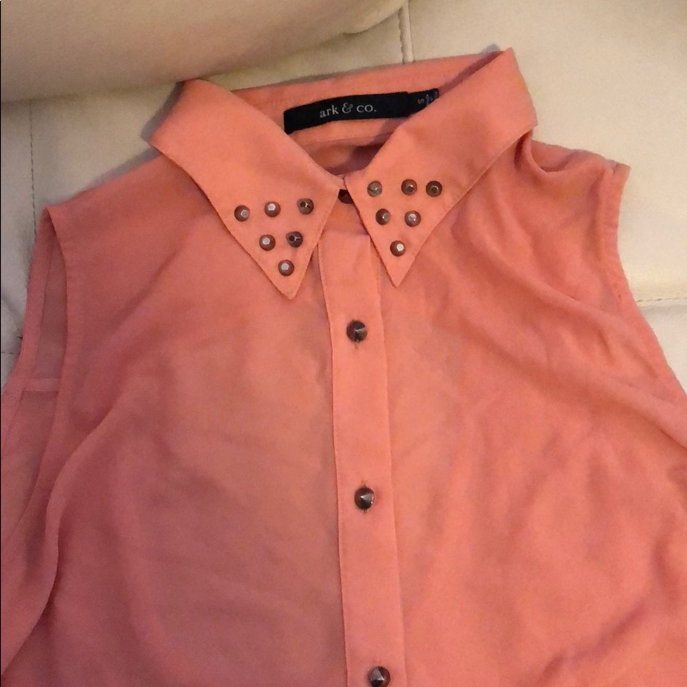Peach blouse with studs